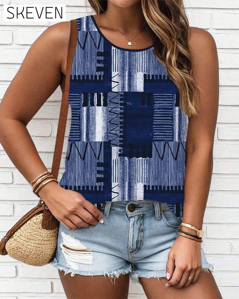 Ärmelloses Tanktop mit Vintage-Print