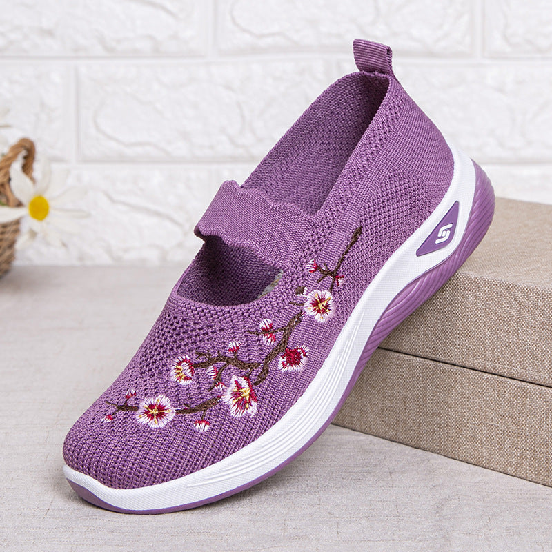 Casual Slip-on Shoes With Shallow Openings And Embroidery
