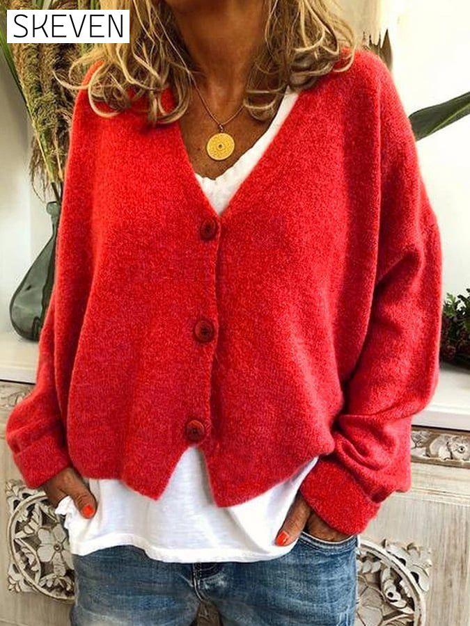 Women's Casual Loose Sweater Knit Cardigan top tops
