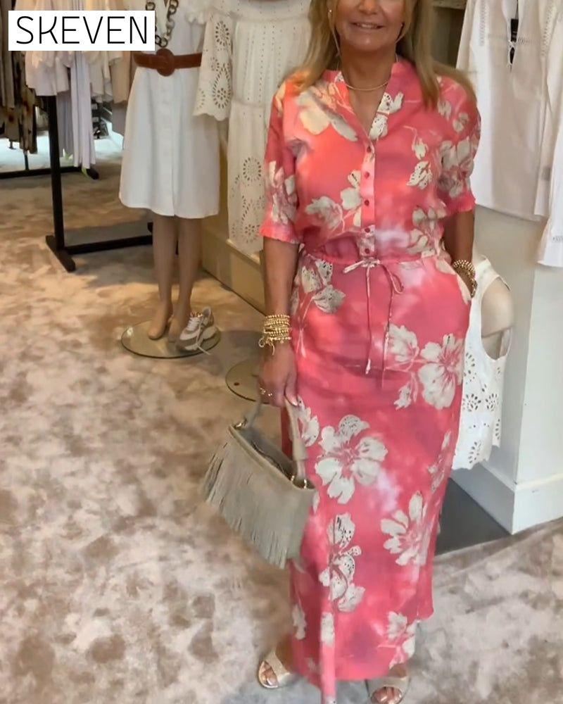 Floral print commuting dress 202466 business elegant dress spring summer