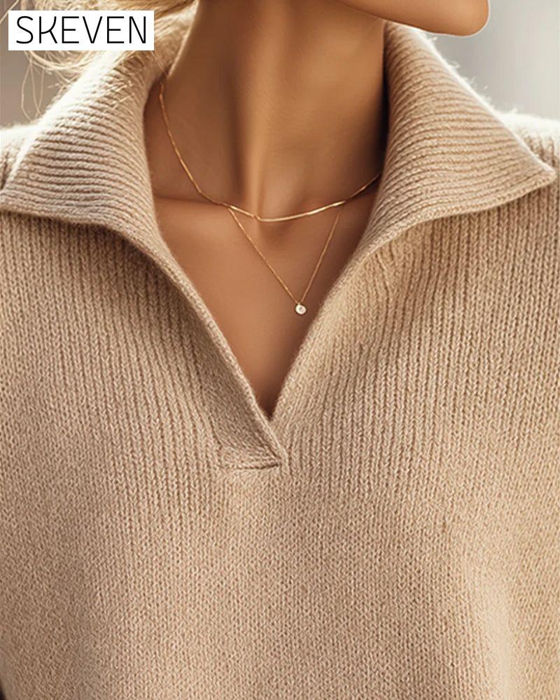 Pull élégant et polyvalent à col en V