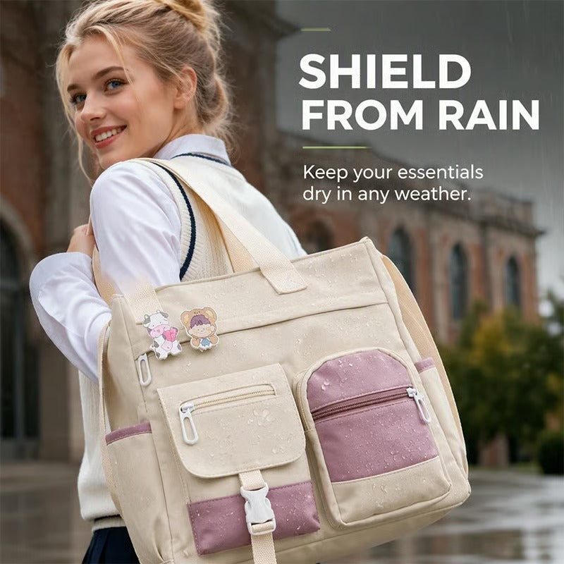 Spacious Canvas Tote Compartments Bag