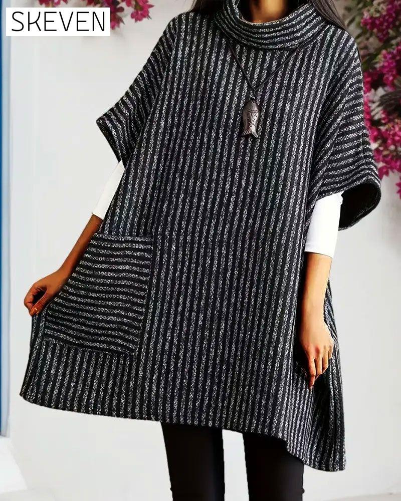 Robe pull à col roulé et grosse maille