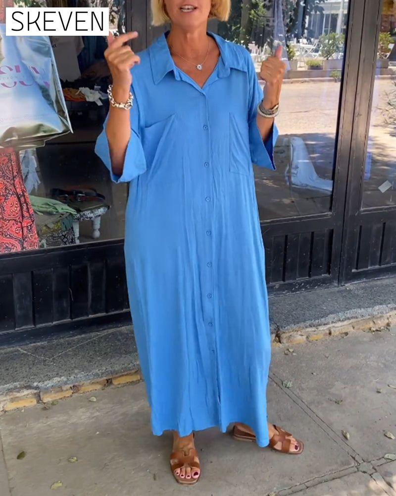Kleid mit lockerem Schlitzrevers