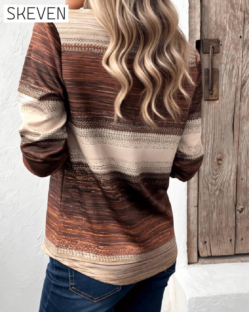 Sweatshirt mit Stehkragen und halbem Reißverschluss, Farbverlauf