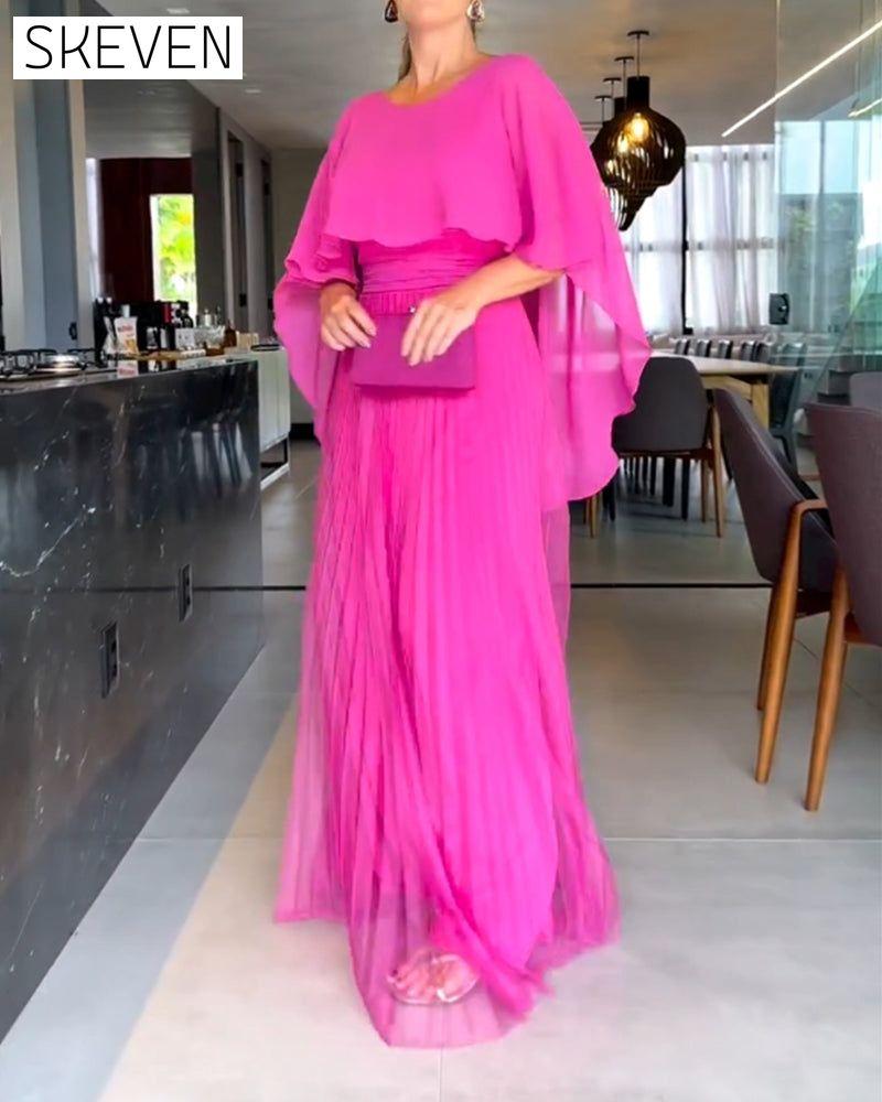 Maxikleid mit Rundhalsausschnitt und A-Linien-Form