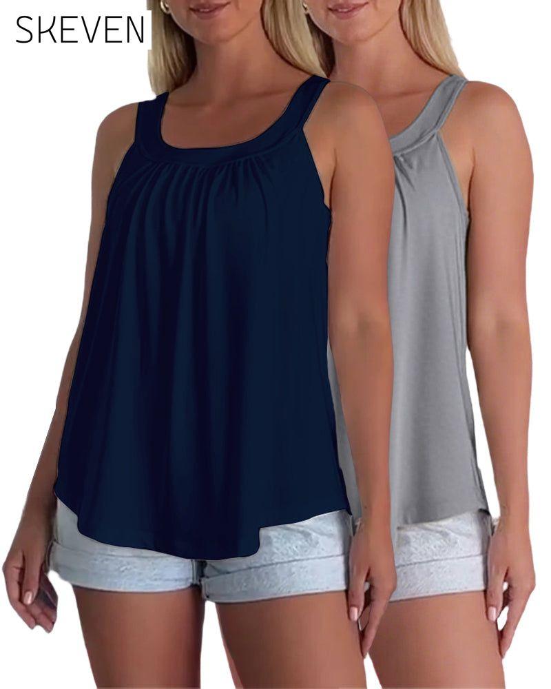 Set aus trägerlosem, plissiertem, einfarbigem Tanktop