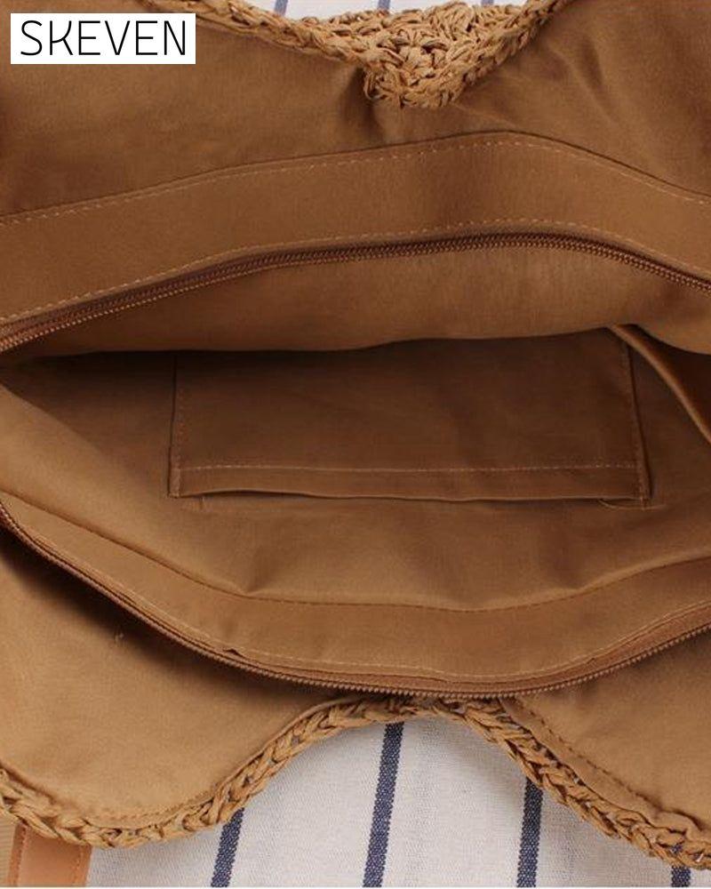 Strohtasche mit Umhängetasche
