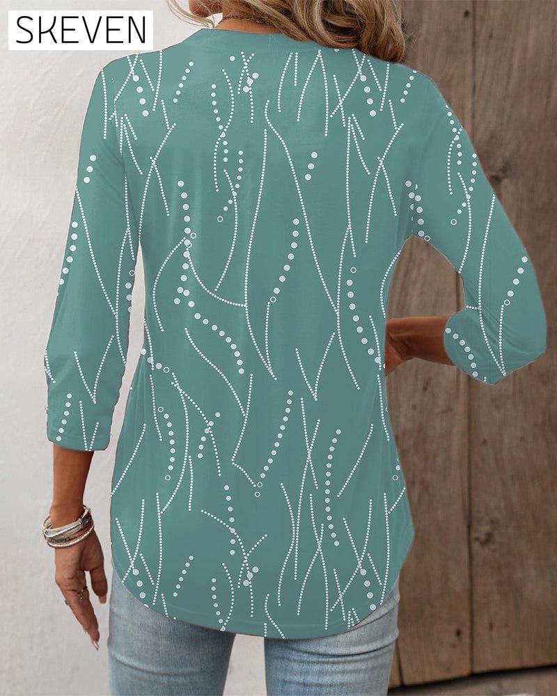 Elegantes Top mit Knopfleiste und V-Ausschnitt