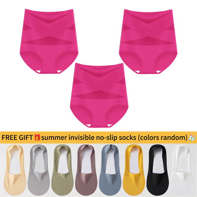 💖💖Last Day-Buy 1 Get 3 Packs💖Plus-Size High-Waist Cross Tummy Control Panties