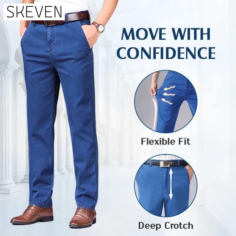 Jeans stretch coupe droite classique pour homme