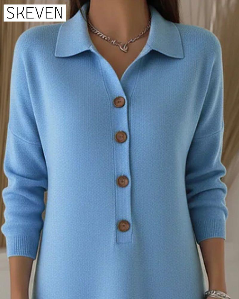 Robe à revers boutonnée tendance