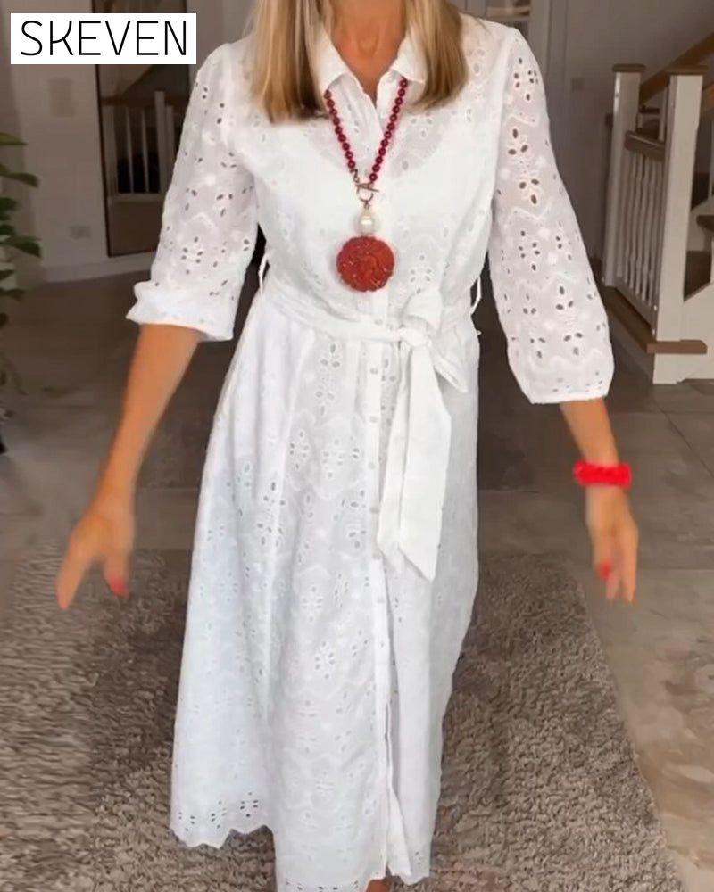 Elegantes Midikleid mit 3/4-Ärmeln
