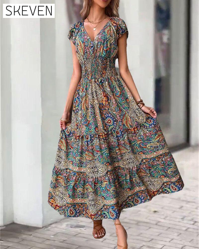 Elegant vintage printed dress 23BF Casual Dresses Clothes Dresses SALE Spring Summer