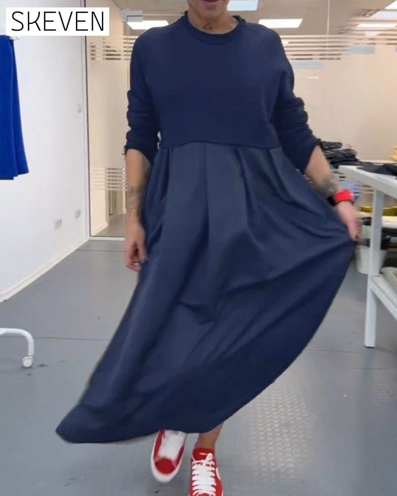 Maxi Solid Color Casual Dress 2023 f/w casual dresses Clothes discount Dresses spring