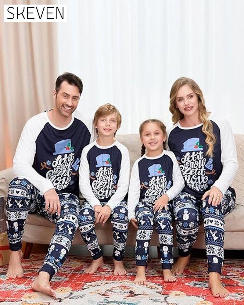 Christmas printed casual family Pajama Sets