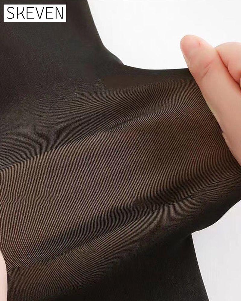 Makellose Beine, künstliche, durchscheinende, warme, plüschgefütterte elastische Strumpfhose 