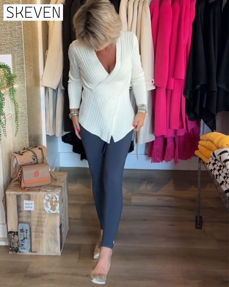 Solid color sexy knitwear