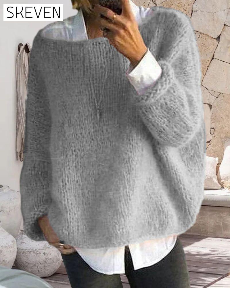 Round neck solid color sweater 2023 f/w 23BF pullovers
