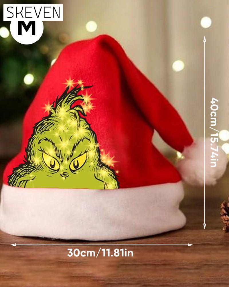 Unisex christmas print plush hat