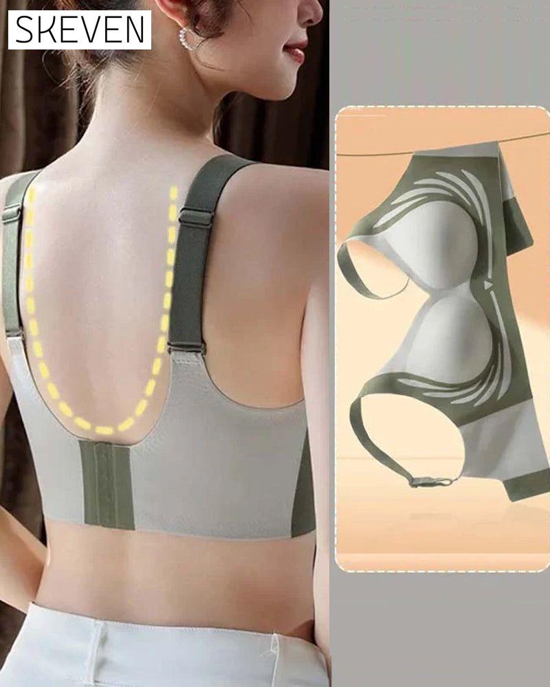 Lifting anti-sagging wireless push-up bra