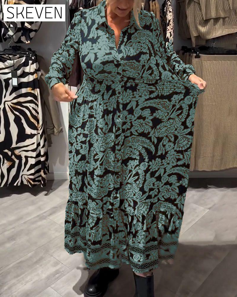 Robe à revers imprimé