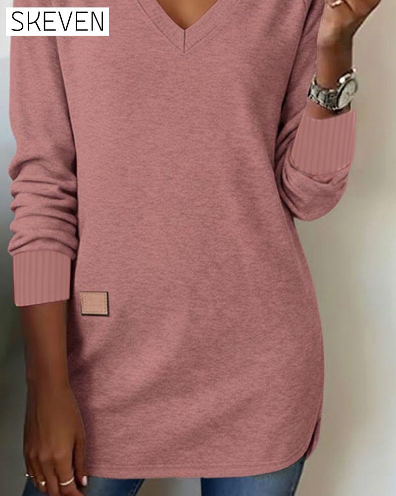 V-Neck Fashion Sweatshirt