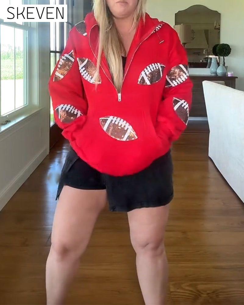 Rugby-Pailletten-Hoodie