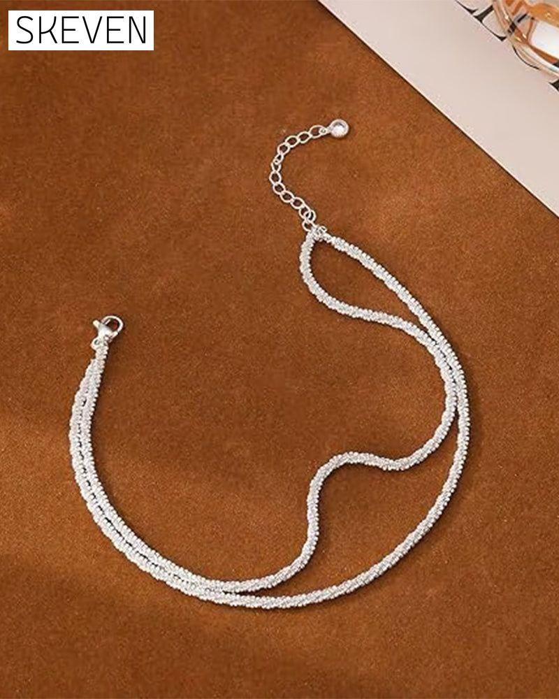 🏖️ KC Gold- und Sterlingsilber-Fußkettchen für Damen