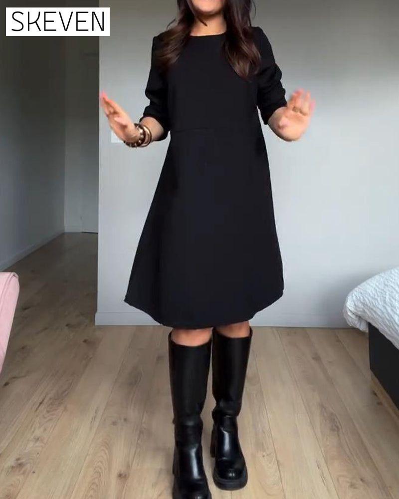 Akkordeon-Falten-Patchworkkleid