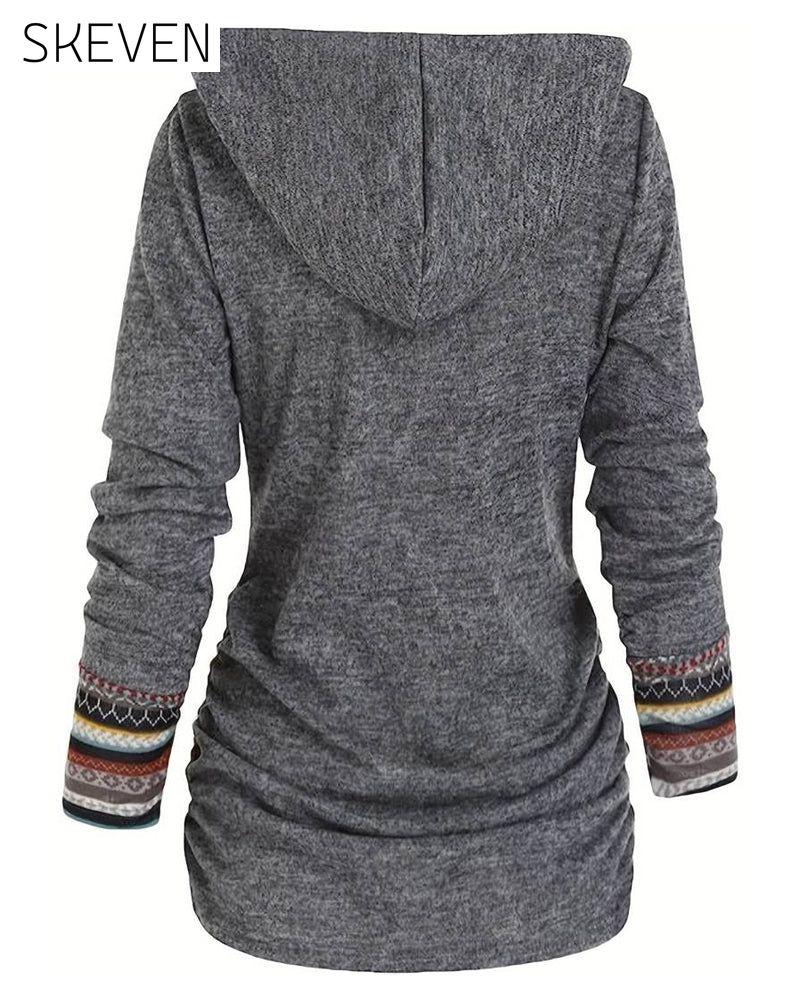 Lässiger Hoodie in Kontrastfarbe
