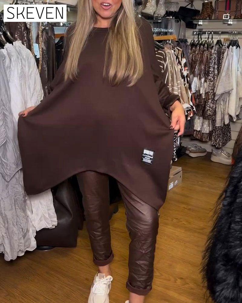 Rundhalsausschnitt, locker sitzendes Sweatshirt