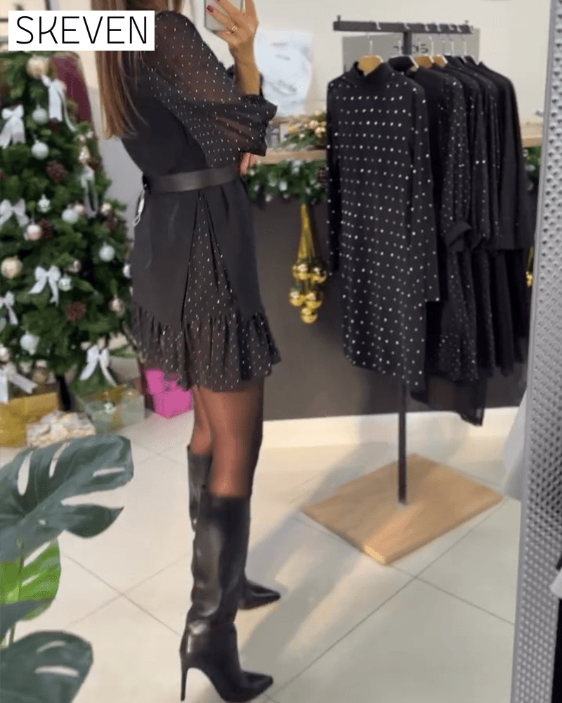Stylish V-Neck Patchwork Dress