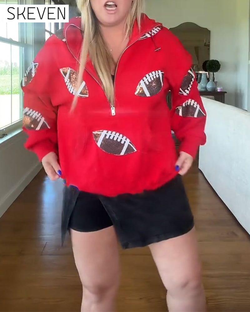 Rugby-Pailletten-Hoodie