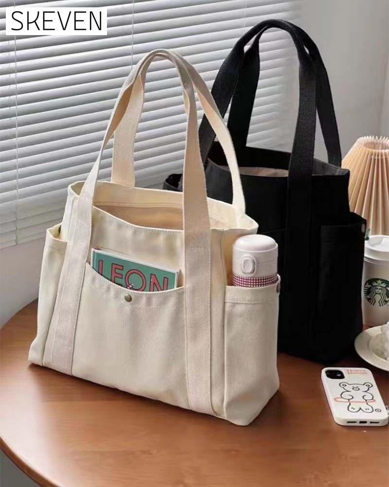 Geräumige Canvas-Tasche mit zwei Tragegriffen