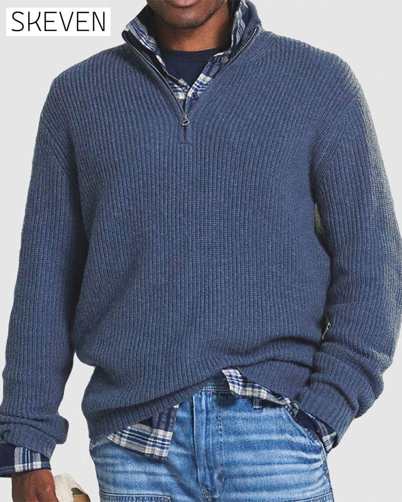 Herren-Business-Casual-Pullover mit Reißverschluss