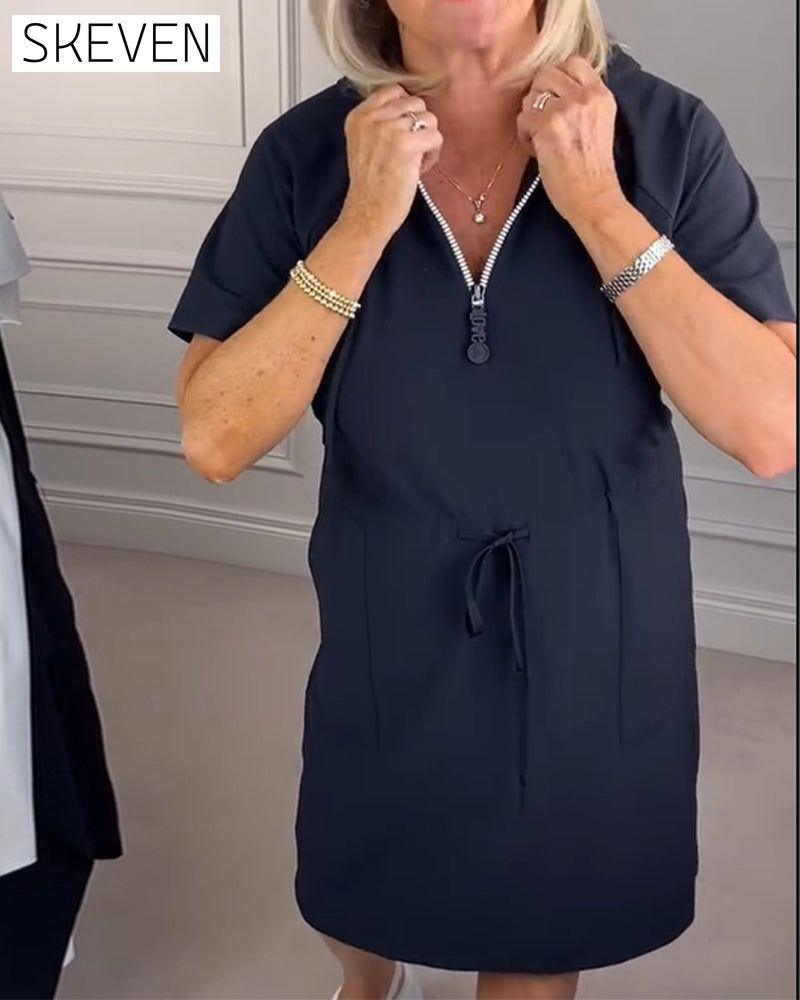 Robe de sport à capuche et demi-zip