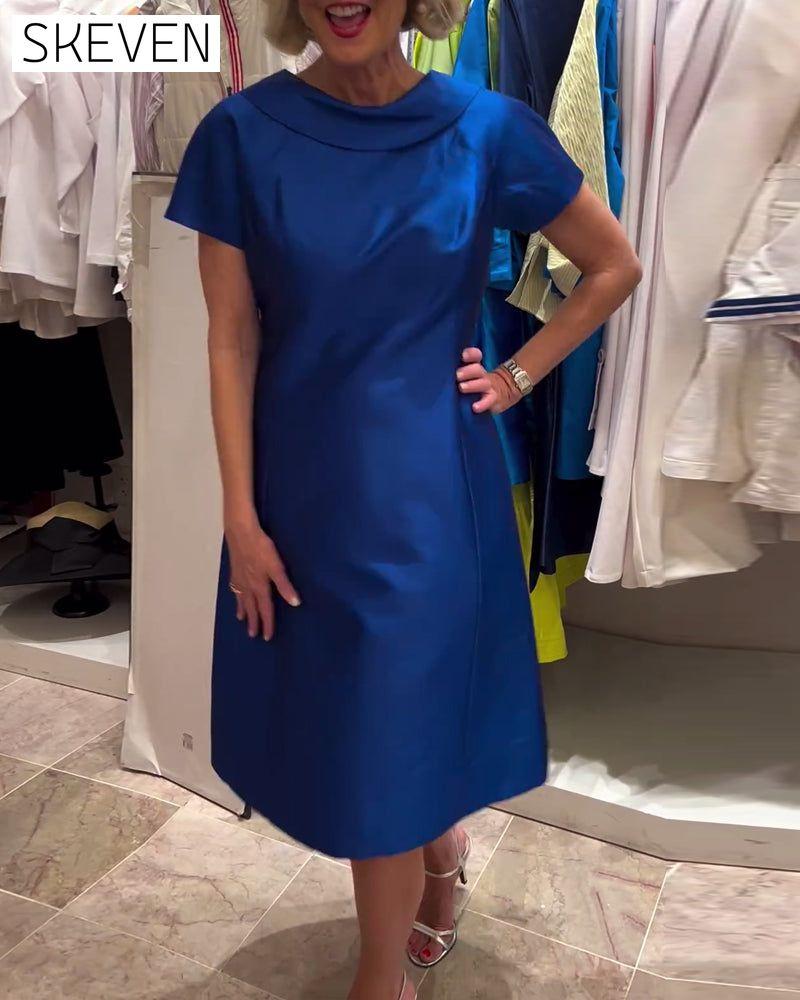 Modisches, einfarbiges, rückenfreies Trägerkleid