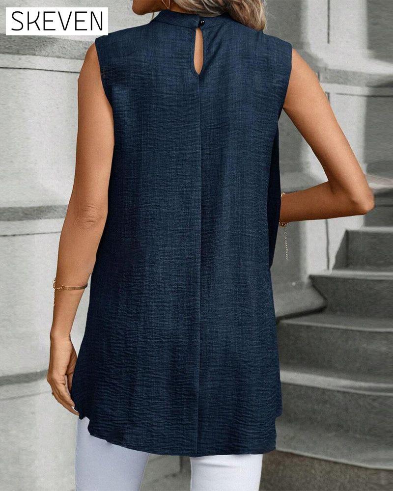 Elegant solid color sleeveless top