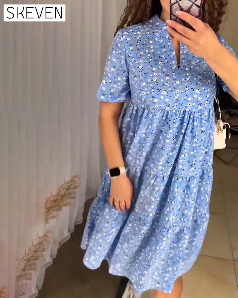 Loose floral casual dress
