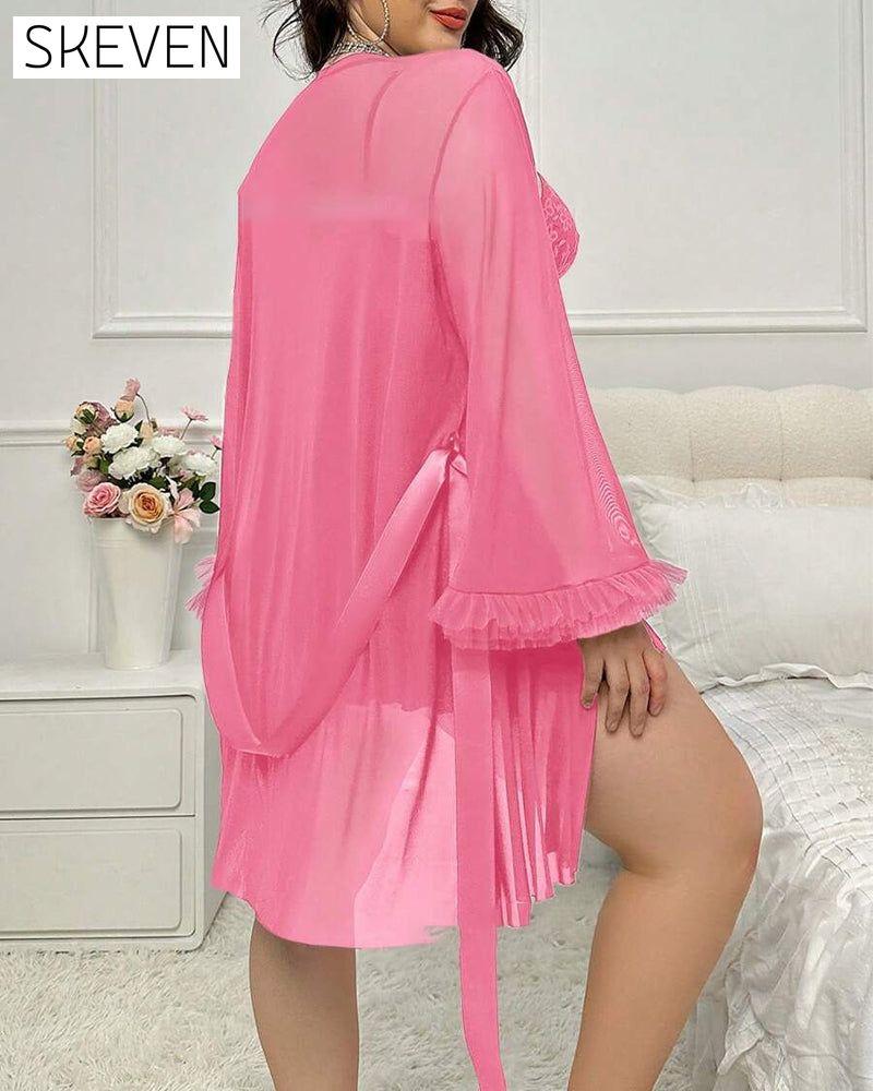 Sexy Spitzen-Nachthemd-Strumpfhalter-Anzug