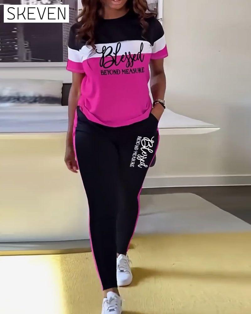 Zweiteiliges Set aus lässigen Sport-T-Shirts