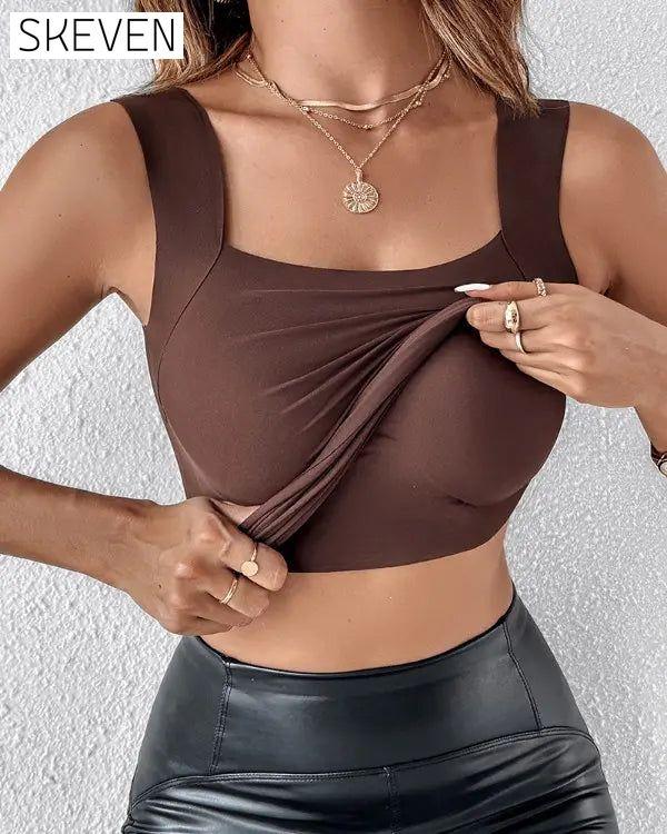 🔥Débardeur gainant à col en U avec soutien-gorge intégré