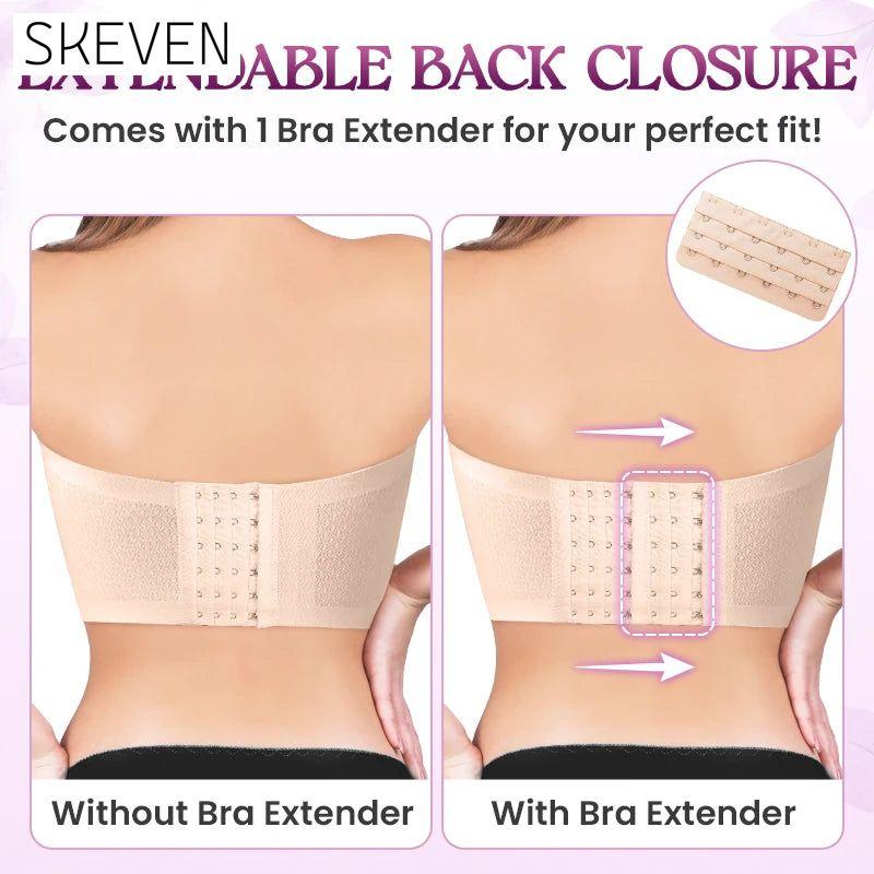 Non-Slip Comfort Strapless Push-Up Bra with Front Buckle