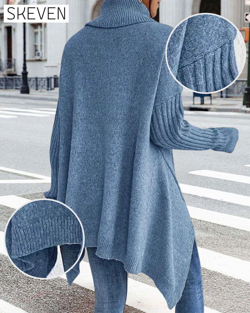 High Collar Irregular Loose Sweater