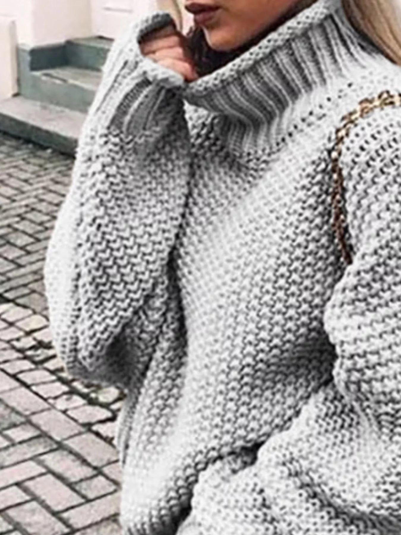 Full Size Chunky Knit Turtleneck Sweater Plus Size