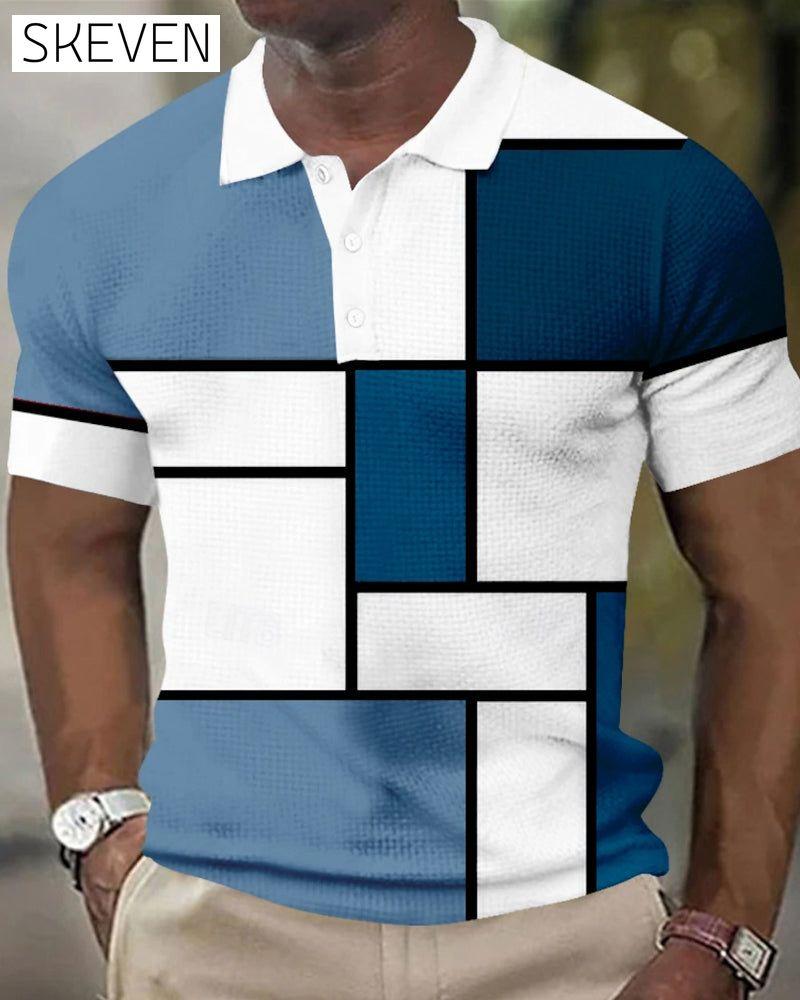 Poloshirt mit Farbblock-Waffelmuster