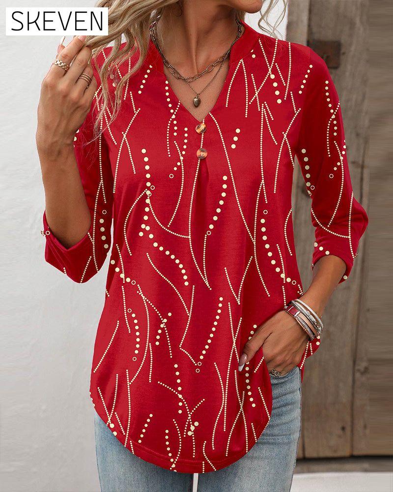 Elegantes Top mit Knopfleiste und V-Ausschnitt