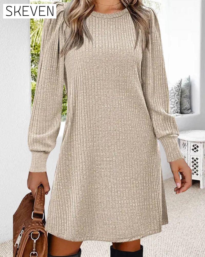 Winter Round Neck Loose Dresses