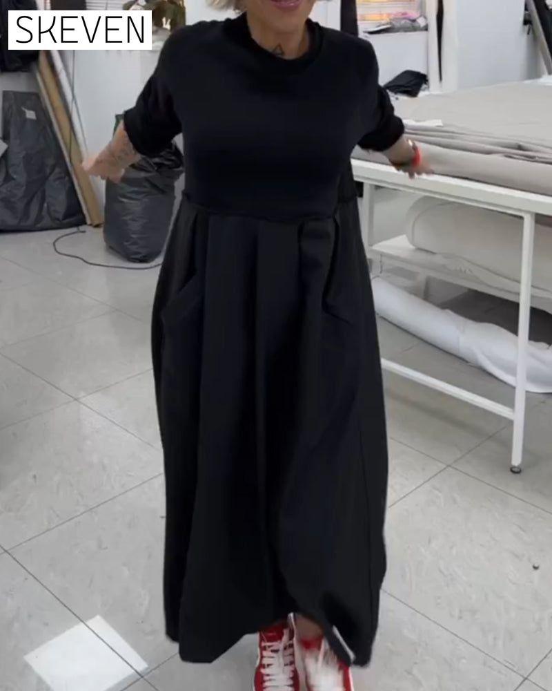 Maxi Solid Color Casual Dress 2023 f/w casual dresses Clothes discount Dresses spring